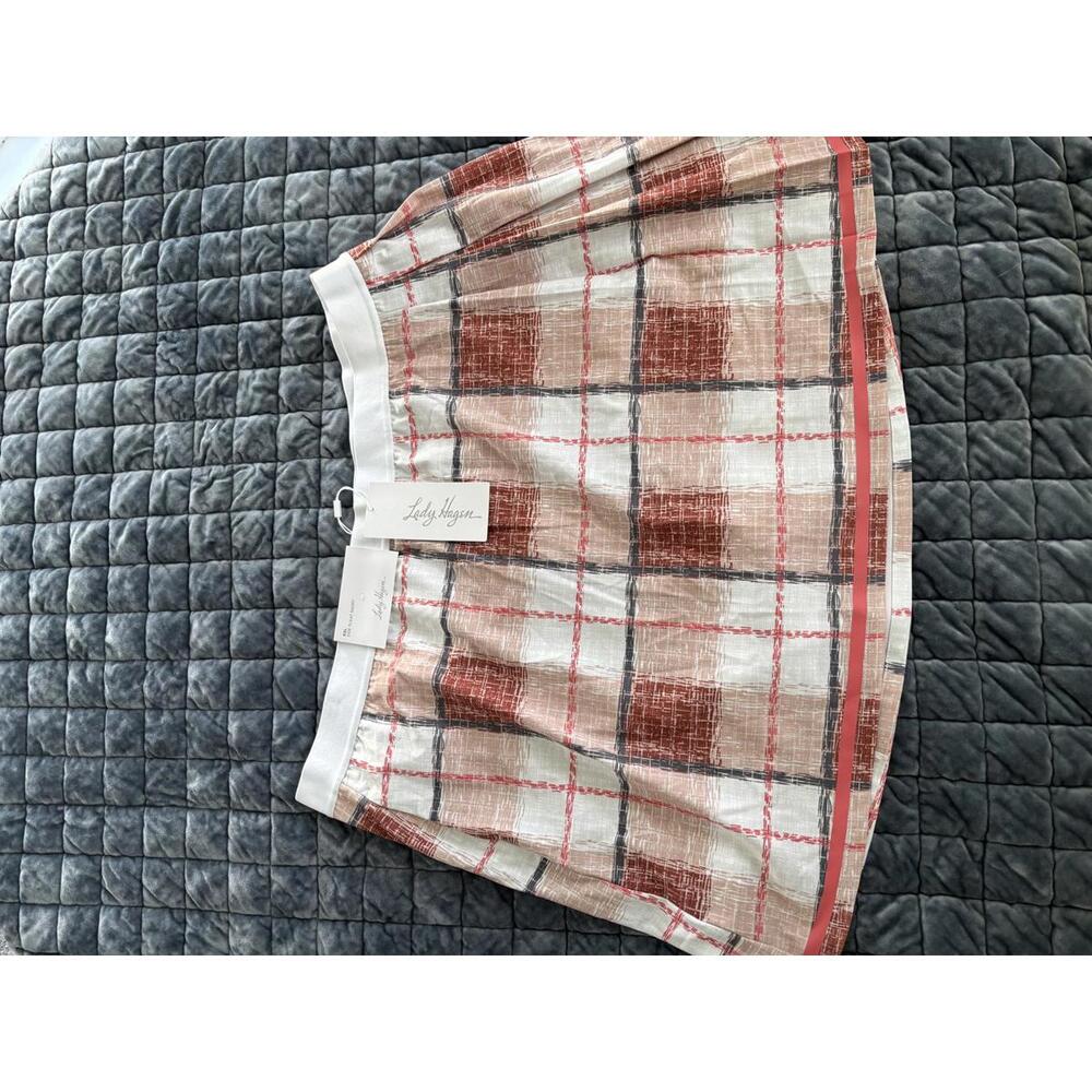 Lady Hagen Women's XXL Side Pleat Skirt - Stylish Plaid Design